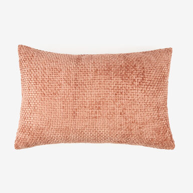 Funda de coj&iacute;n chenilla teja 30x45cm