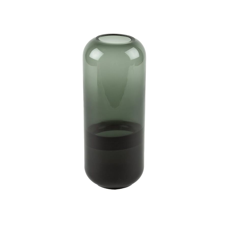 Jarrón de vidrio tintado gris Bottle 25cm