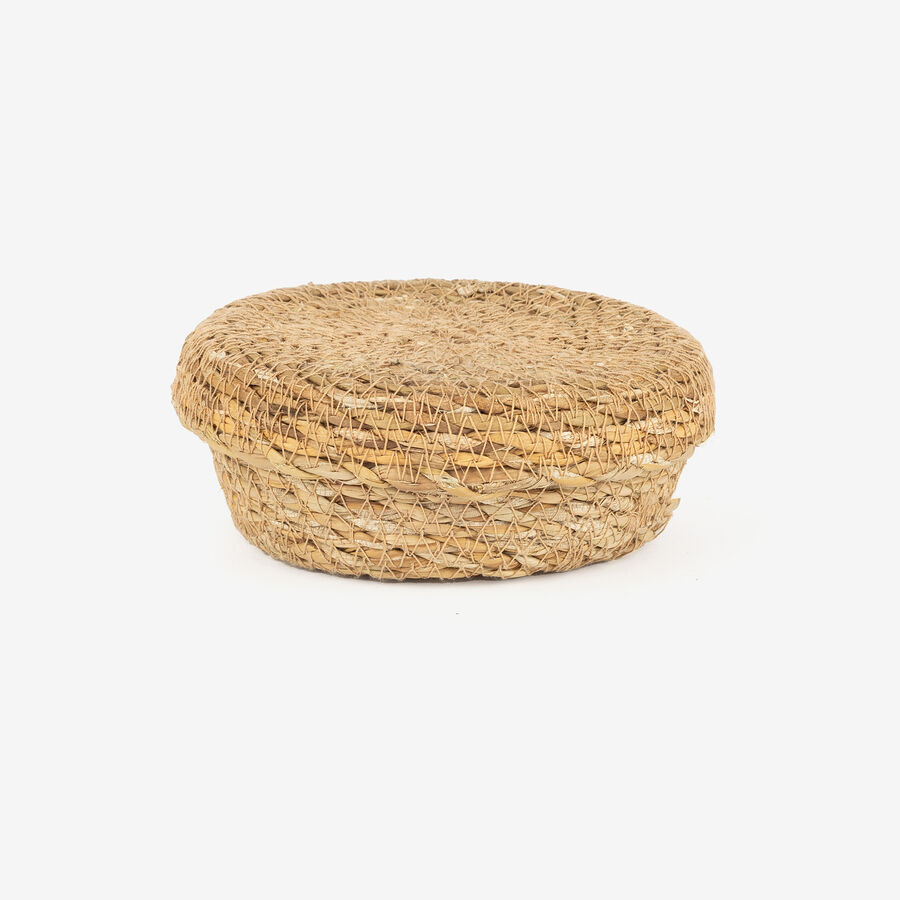 Set de 6 posavasos de fibras naturales con caja typha Ø12x5cm