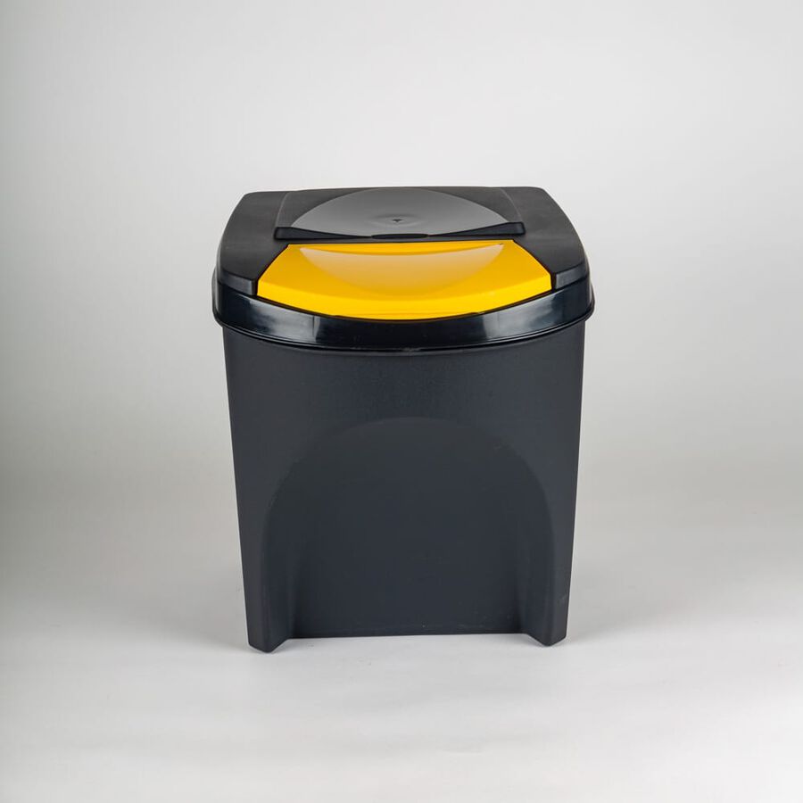 Set de 3 cubos de reciclaje de plástico 40x30x34cm