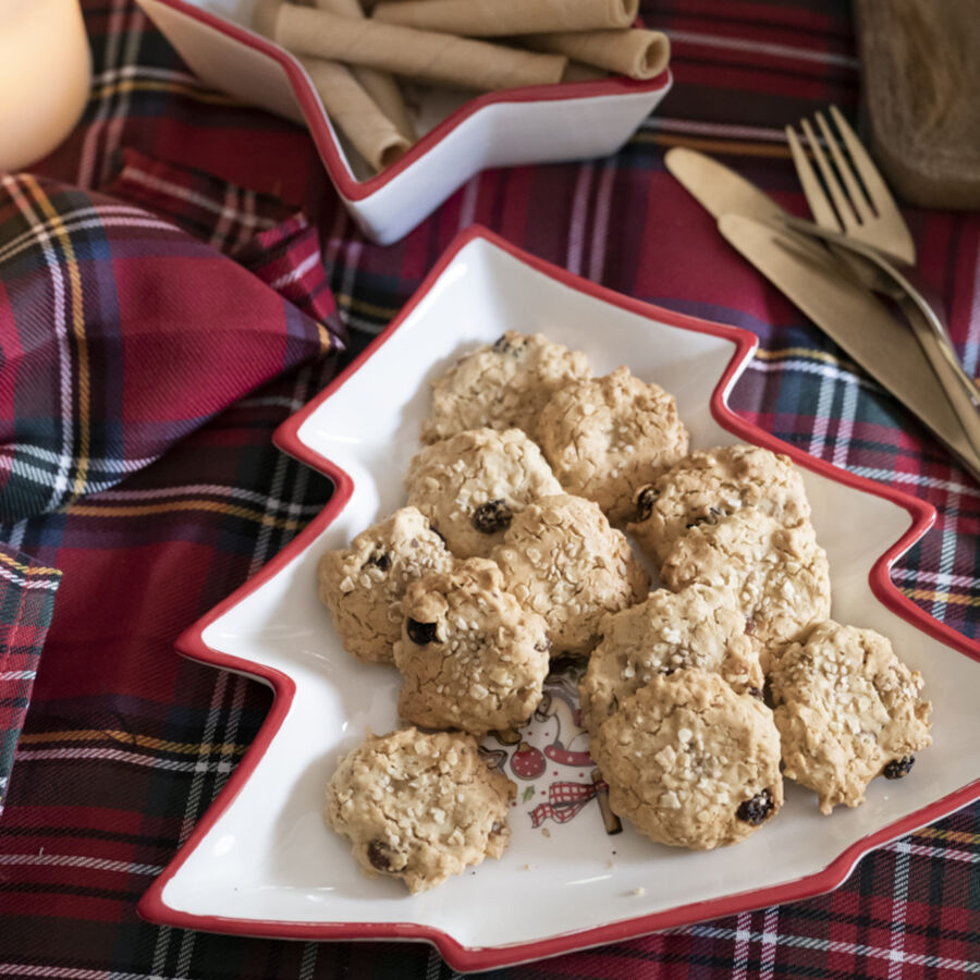 Plato de cer&aacute;mica &Aacute;rbol Navidad 28x23cm