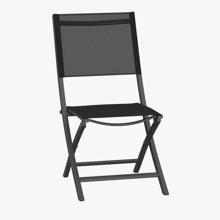 Set de 4 sillas de jard&iacute;n plegables de aluminio grafito Essor 45x57x90cm