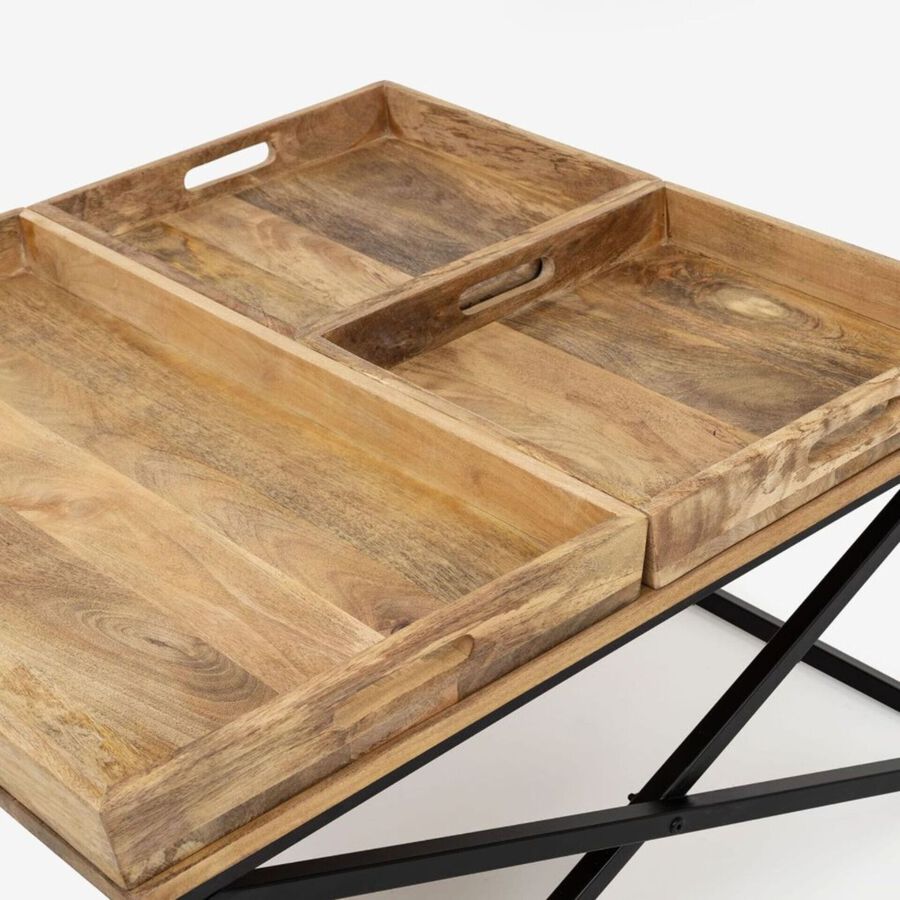 Mesa de centro en madera de mango Mil&aacute;n 80x80cm