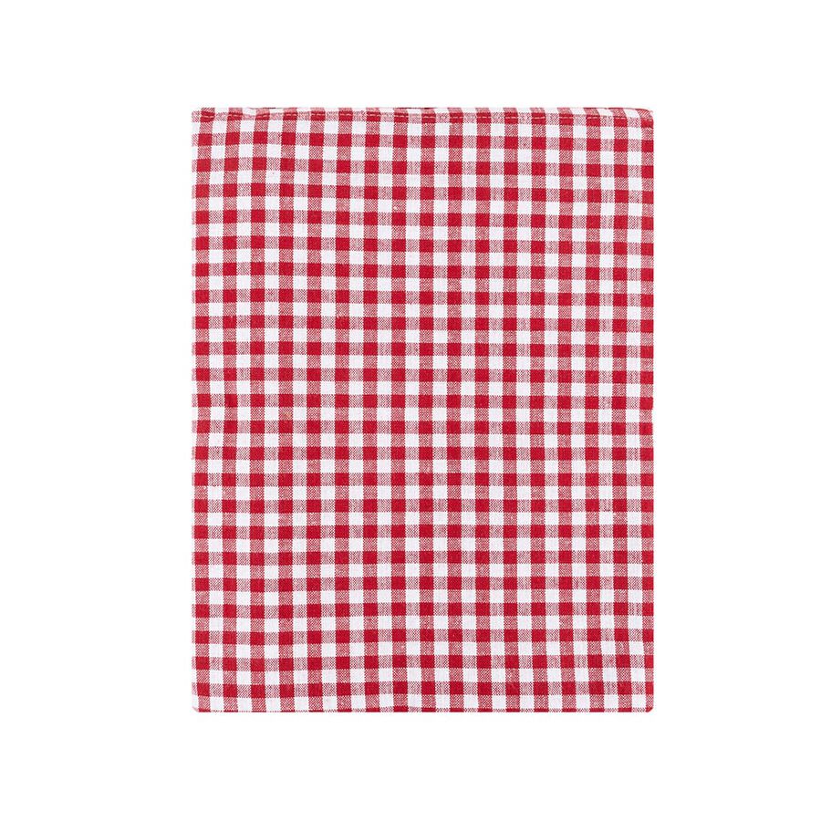 Mantel de algod&oacute;n vichy rojo 150x150cm