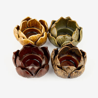 Portavelas de porcelana Loto 6cm en varos colores