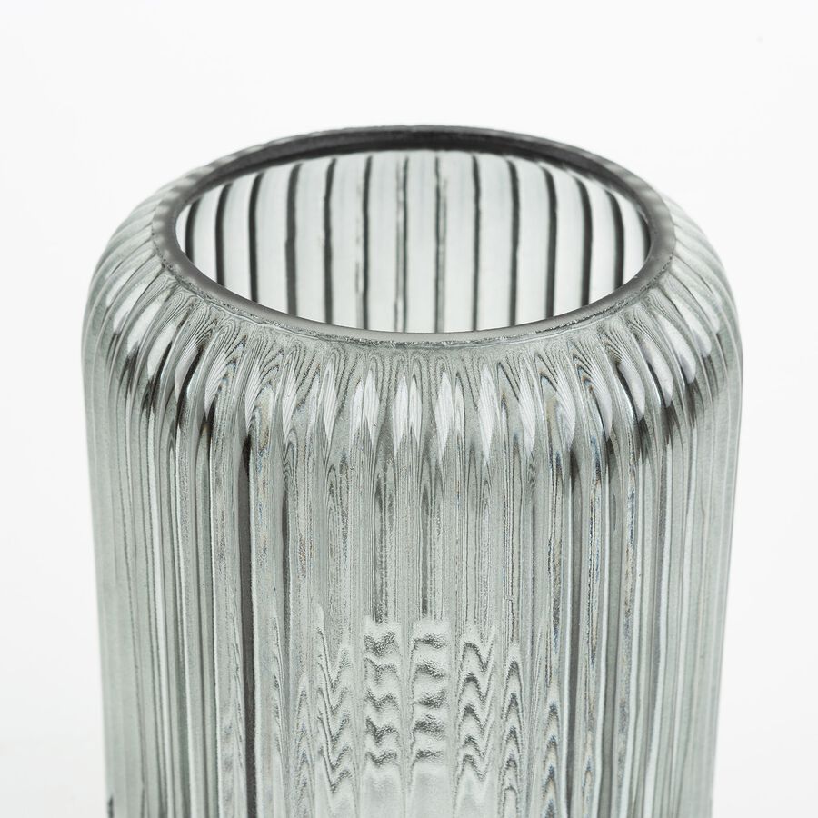 Jarrón de cristal gris Huise Ø12x18cm