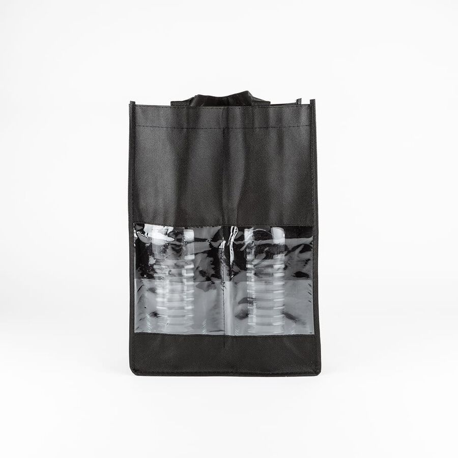 Bolsa para 2 botellas de vino con ventana y asas