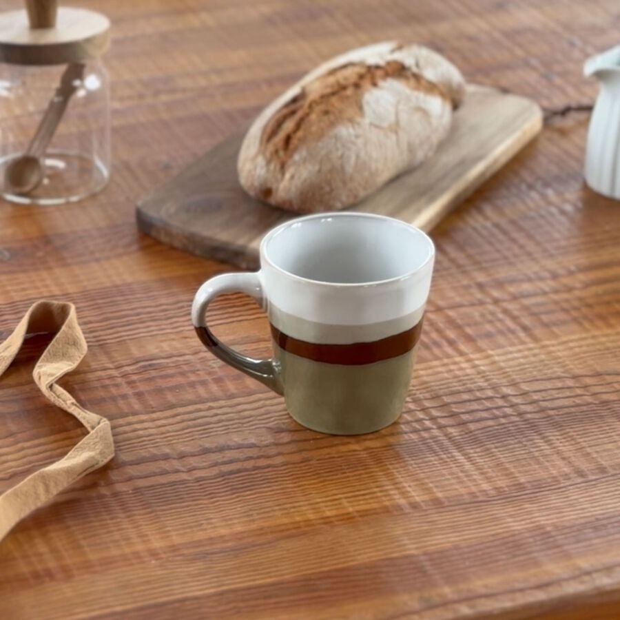 Mug de cerámica beige Sotres 41cl Ø9,5x10,2cm