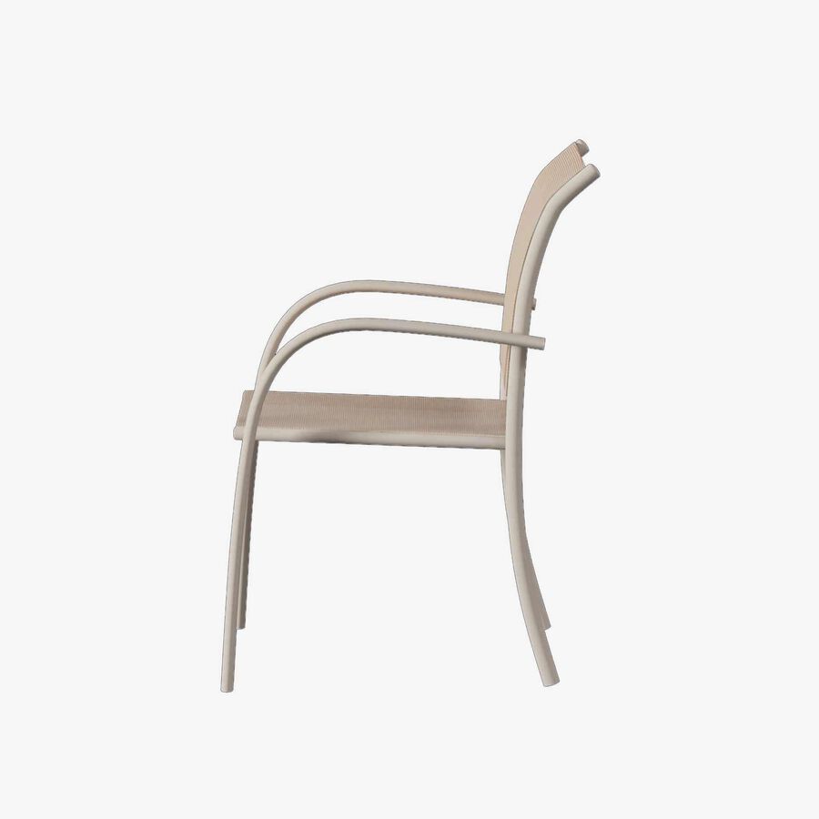 Silla de jard&iacute;n apilable de aluminio crema Piazor 56x65x88cm