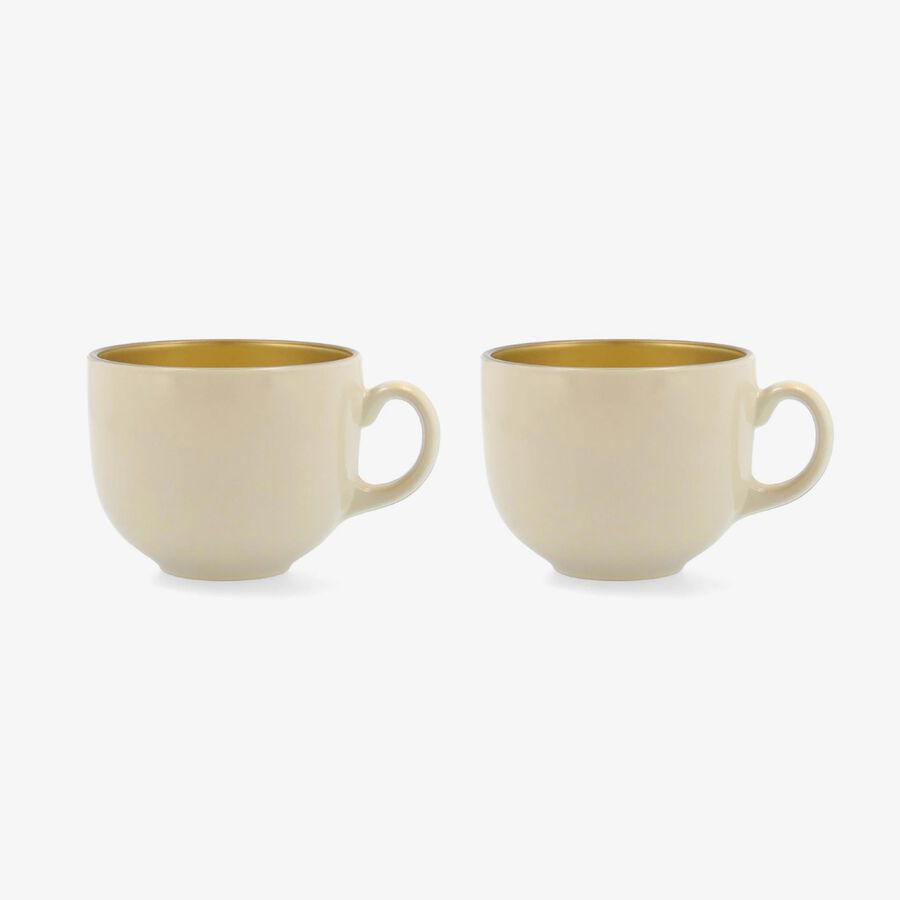 Set de 2 tazas color crema de porcelana 50cl