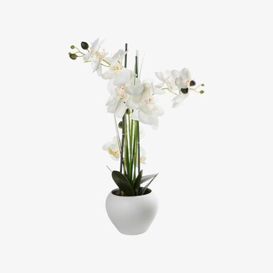 Planta artificial en maceta de cer&aacute;mica Orqu&iacute;dea 53cm