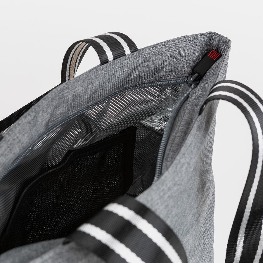 Bolsa gris jaspeada lunch bag 33x14x24cm