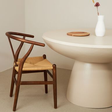 Silla de comedor de madera de olmo marrón oscuro Irma 49x42x78cm Clau&Chloe