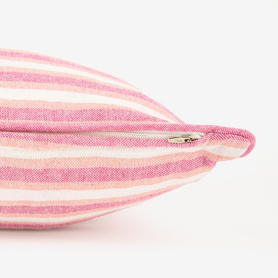 Funda de cojín de algodón rayas rosas y rojas Marita 45x45cm