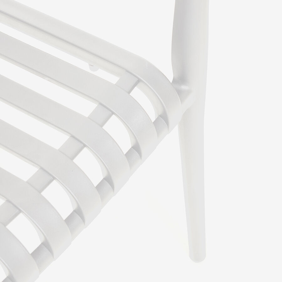 Silla de jard&iacute;n apilable de polipropileno blanca Happel 59x55x81cm