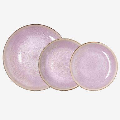 Vajilla de 12 piezas de porcelana rosa Blush