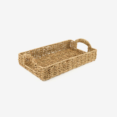 Bandeja con asas de fibras naturales Blunt 38x23x7cm