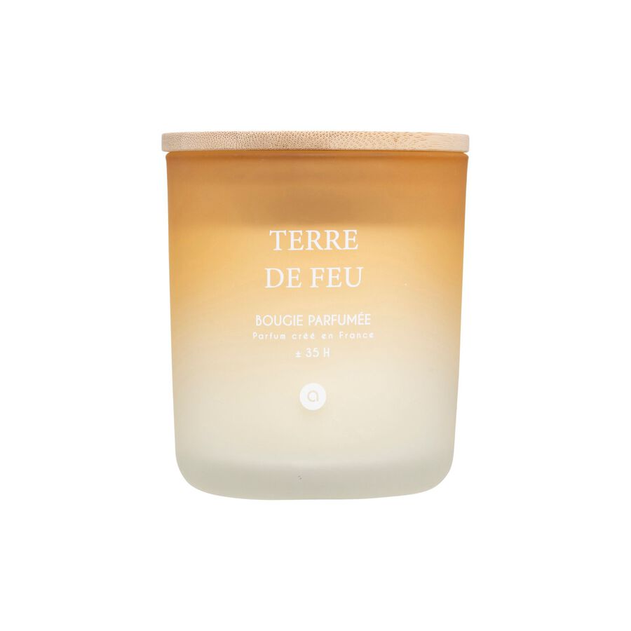 Vela arom&aacute;tica en vaso de cristal &aacute;mbar Nora 255g &Oslash;9x11cm