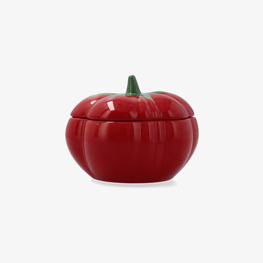 Bol con tapa de tomate rojo de porcelana Huerta 15,5x12cm 