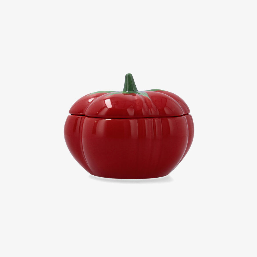 Bol con tapa de tomate rojo de porcelana Huerta 15,5x12cm 