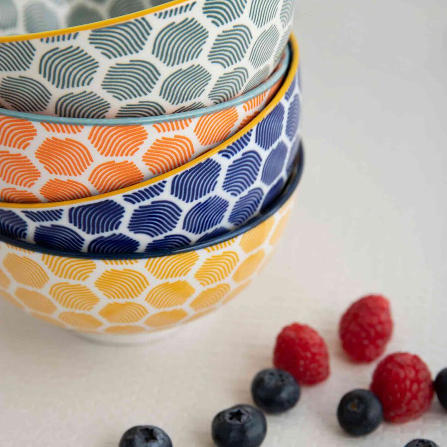 Set de 4 boles de porcelana en varios colores Okinawa &Oslash;13cm