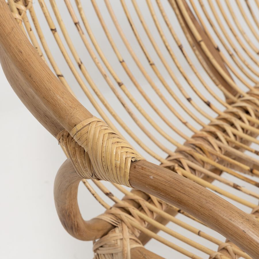 Sof&aacute; de mimbre dos plazas Indie 116x83x68 cm