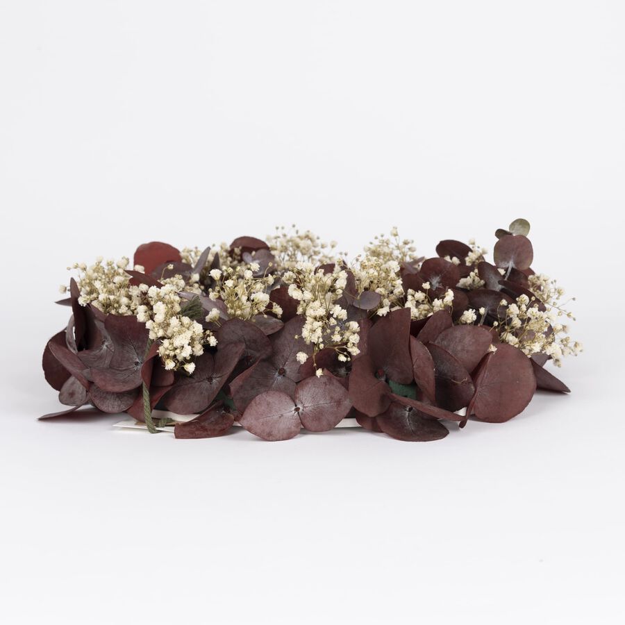 Corona de eucalipto granate