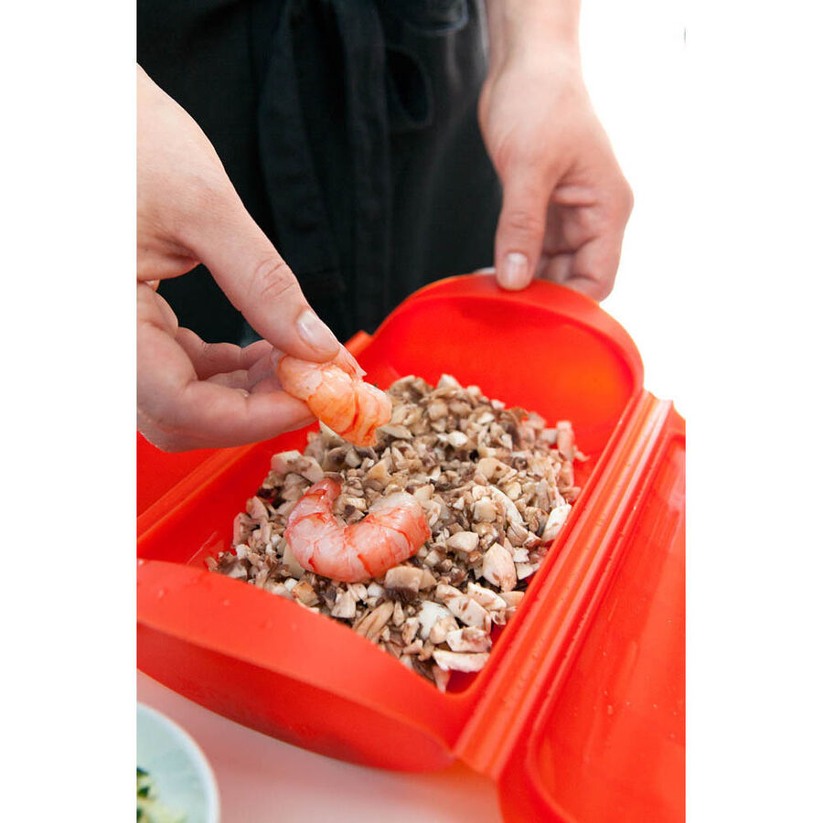 Estuche de vapor de silicona rojo para 1-2 personas - Lékué