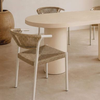 Silla de ratan blanco Prado 54x63x77cm