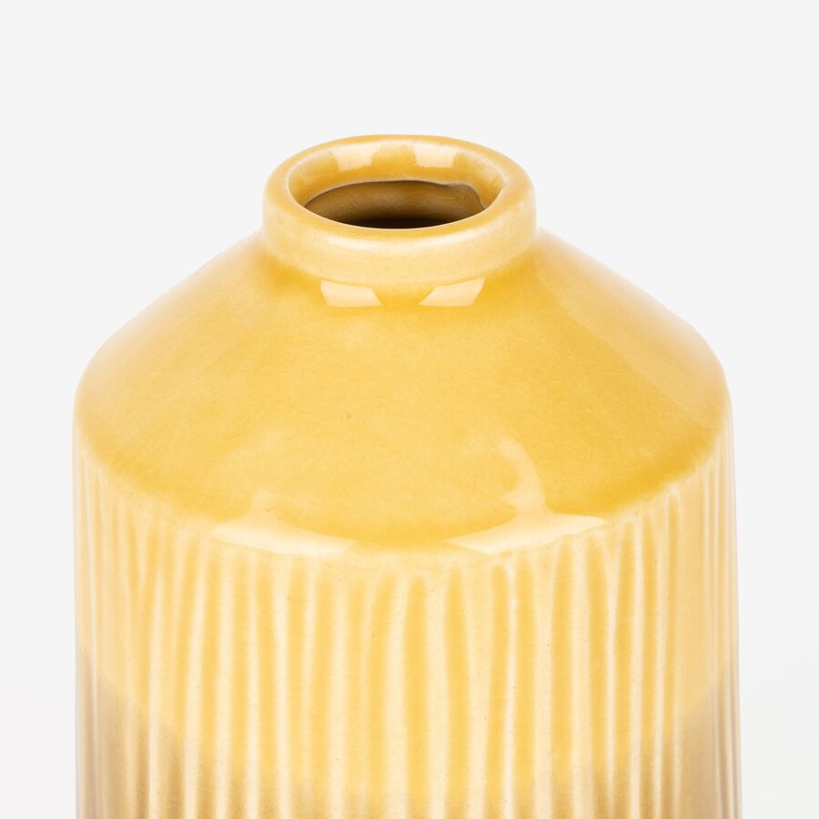 Jarrón de loza amarillo Sunday Ø12x17,8m