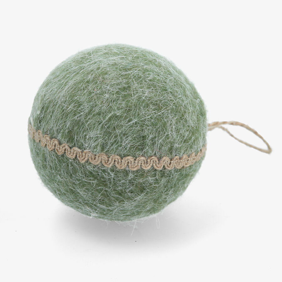 Bola de Navidad de fieltro verde 11x11cm