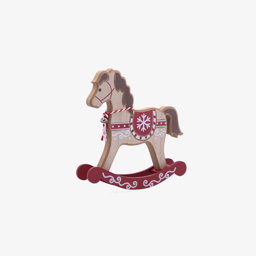 Figura decorativa navideña de caballo 18x18cm