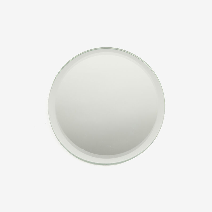 Portavelas de cristal con espejo Ø10cm