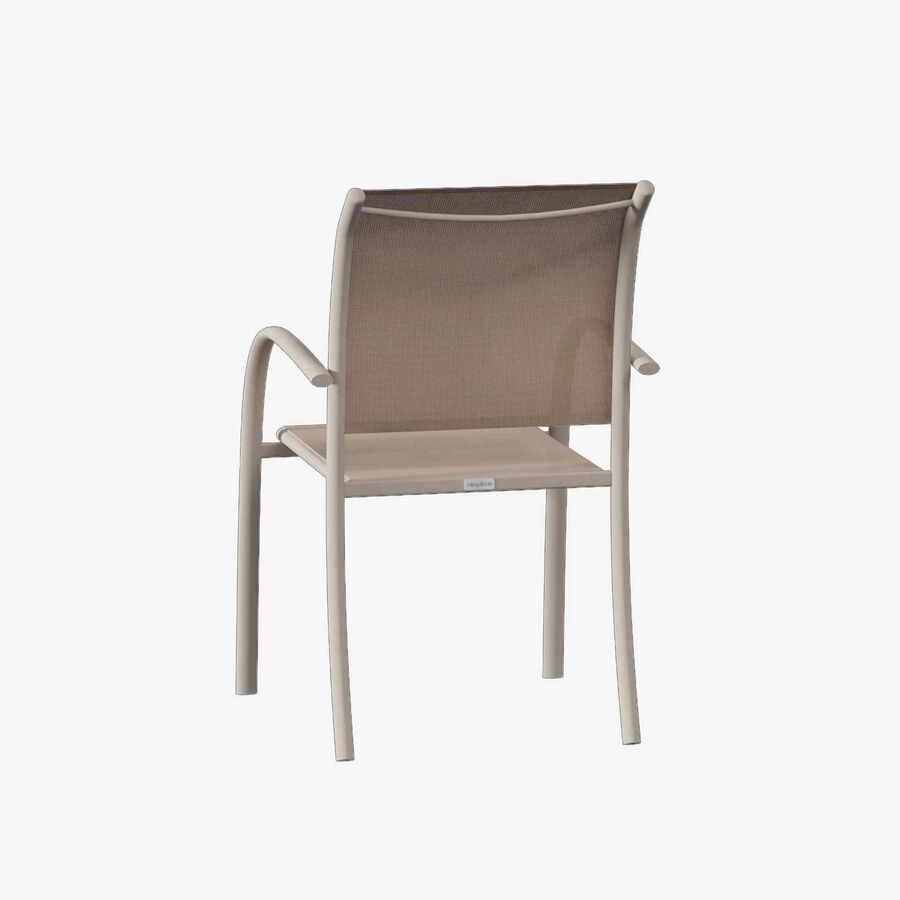 Silla de jard&iacute;n apilable de aluminio crema Piazor 56x65x88cm