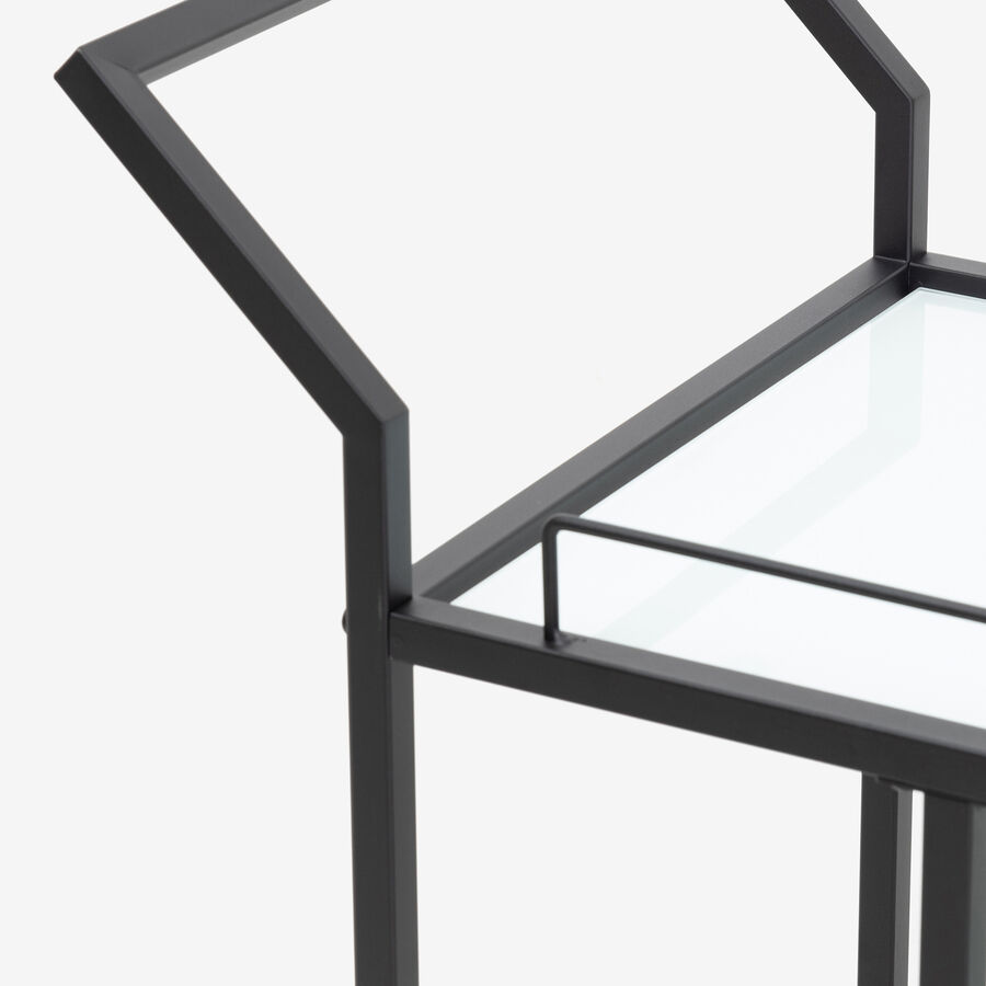 Camarera de metal y cristal negro 38x70x86cm