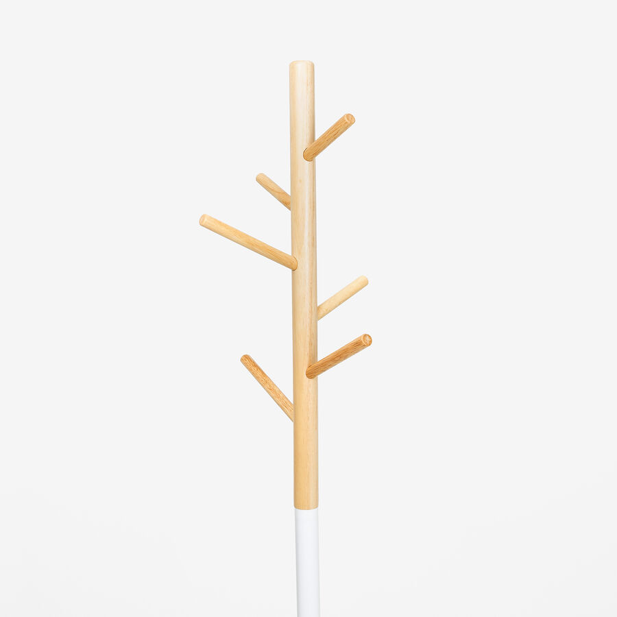 Perchero de pie de madera blanco 175cm