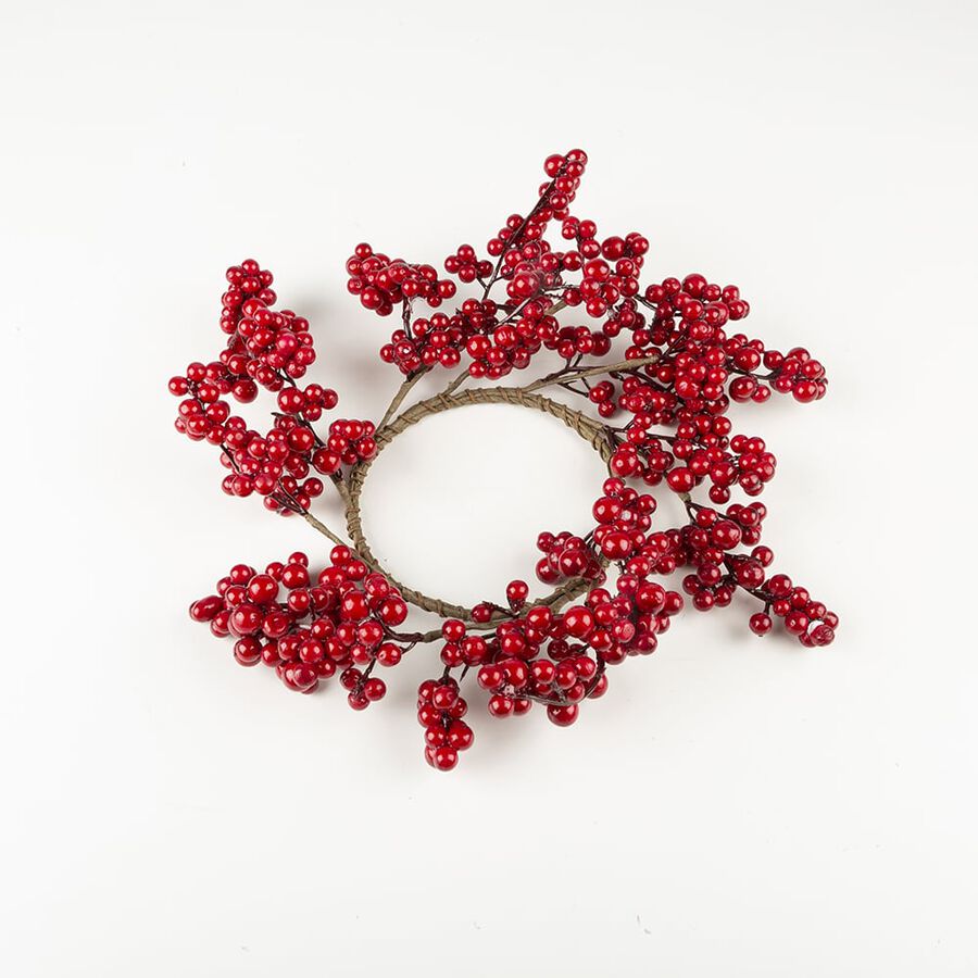 Corona decorativa bayas rojas Ø25cm