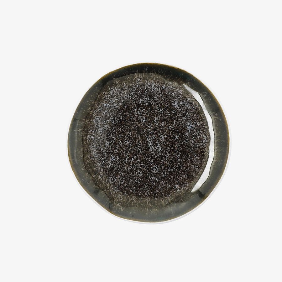 Plato de pan marr&oacute;n de porcelana Nero &Oslash;16cm