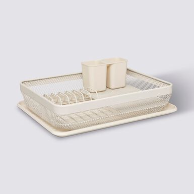 Escurridor de platos 1 nivel de metal beige 43,5x32,5x14cm