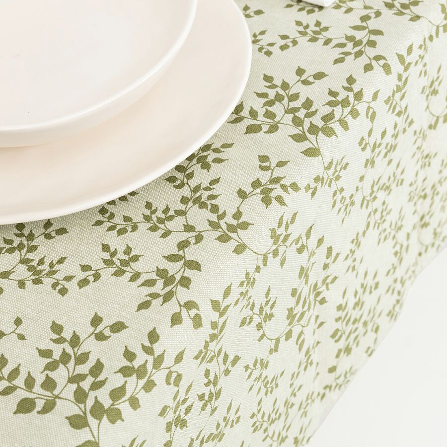 Mantel verde oliva de algod&oacute;n reciclado Jana 135x140cm