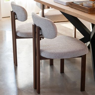 Silla de comedor efecto madera beige Gisel 53x51x81cm Clau&Chloe