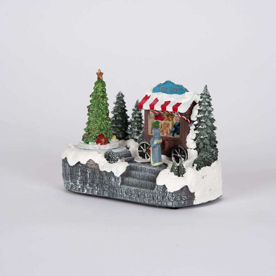 Figura decorativa Pueblo de Navidad con luz LED 20cm en varios modelos