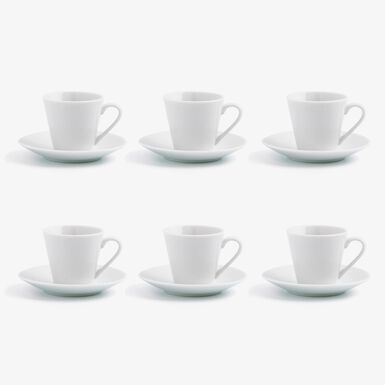 Set de 6 tazas de caf&eacute; de porcelana 90cl