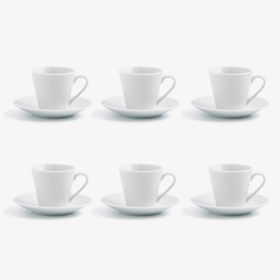 Set de 6 tazas de caf&eacute; de porcelana 90cl