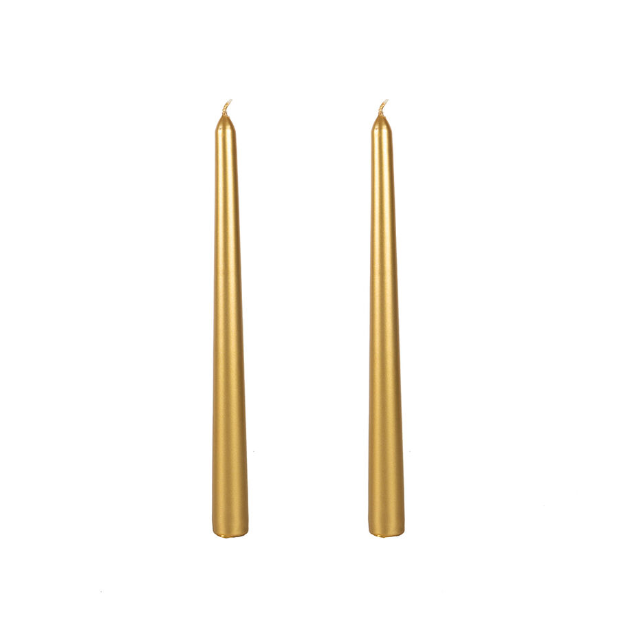 Set de 2 velas candelabro oro 25cm