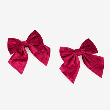 Set de 2 adornos colgantes Lazos rojos 12x13cm