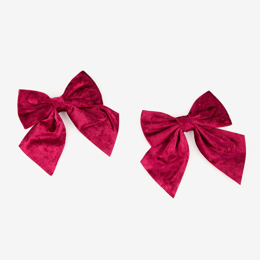 Set de 2 adornos colgantes Lazos rojos 12x13cm