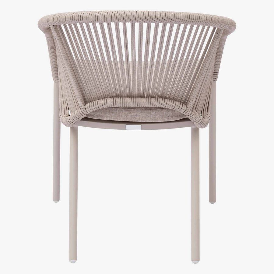 Sill&oacute;n de jard&iacute;n de aluminio crema Oryxa 57x62x77cm