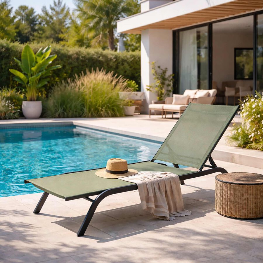 Tumbona de jard&iacute;n de textileno verde Oasis