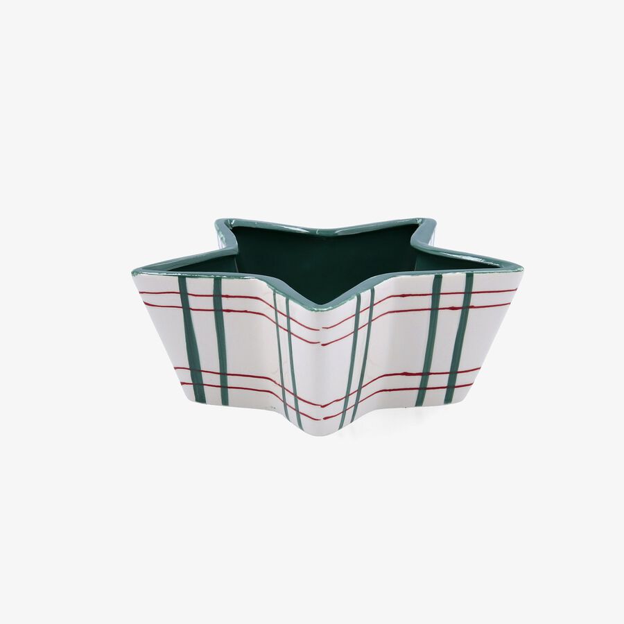 Bol estrella de dolomita verde Hollystripe Ø21x20x8cm Clau&Chloe